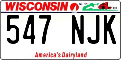 WI license plate 547NJK