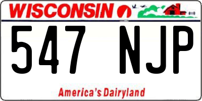 WI license plate 547NJP
