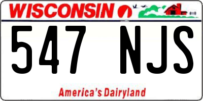 WI license plate 547NJS