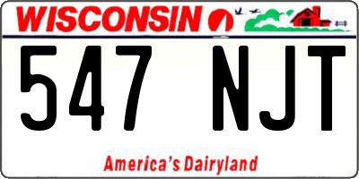 WI license plate 547NJT