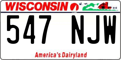 WI license plate 547NJW