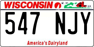 WI license plate 547NJY