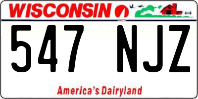 WI license plate 547NJZ
