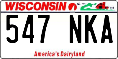 WI license plate 547NKA