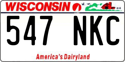 WI license plate 547NKC