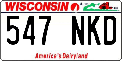 WI license plate 547NKD