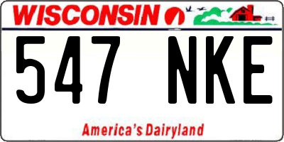 WI license plate 547NKE