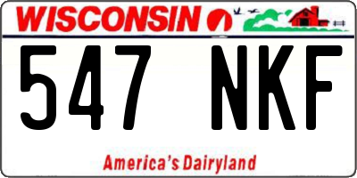 WI license plate 547NKF