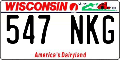 WI license plate 547NKG