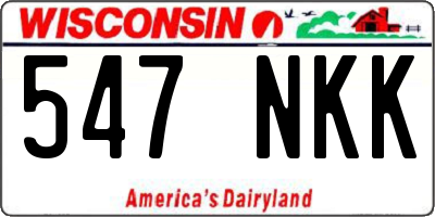 WI license plate 547NKK