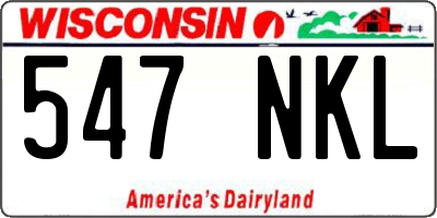 WI license plate 547NKL