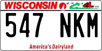WI license plate 547NKM