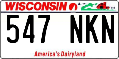 WI license plate 547NKN