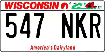 WI license plate 547NKR