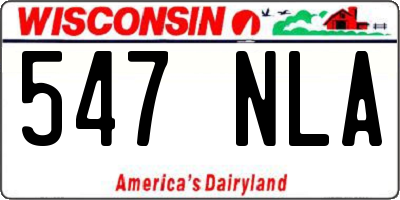 WI license plate 547NLA