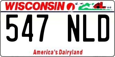 WI license plate 547NLD