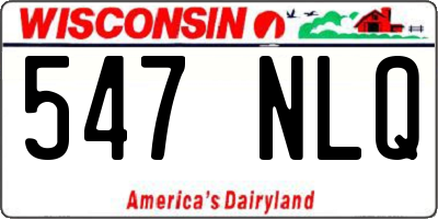 WI license plate 547NLQ