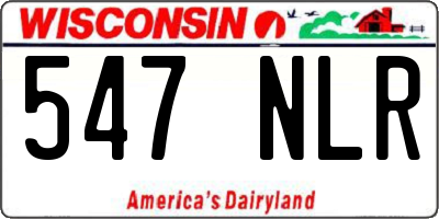WI license plate 547NLR