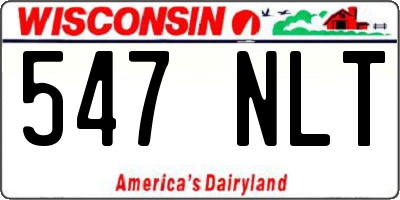 WI license plate 547NLT