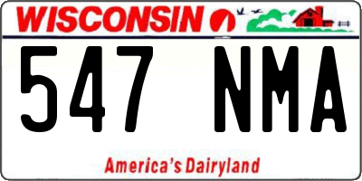 WI license plate 547NMA