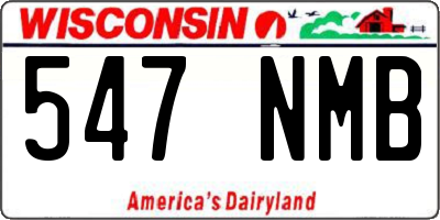 WI license plate 547NMB