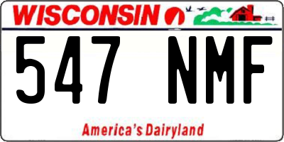 WI license plate 547NMF