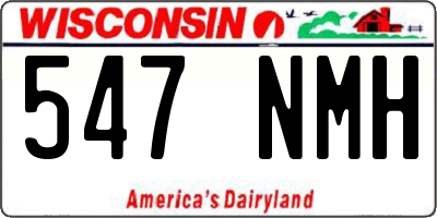 WI license plate 547NMH