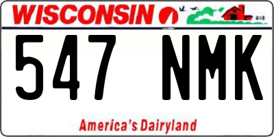 WI license plate 547NMK