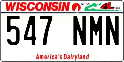 WI license plate 547NMN