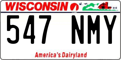 WI license plate 547NMY
