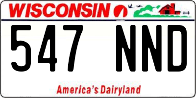 WI license plate 547NND