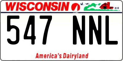 WI license plate 547NNL