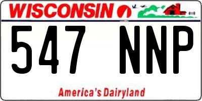 WI license plate 547NNP