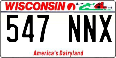 WI license plate 547NNX