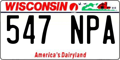 WI license plate 547NPA