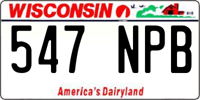 WI license plate 547NPB
