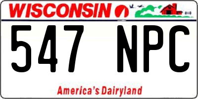 WI license plate 547NPC
