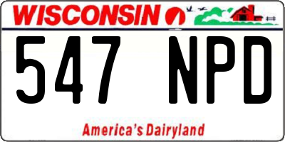 WI license plate 547NPD