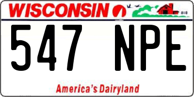 WI license plate 547NPE