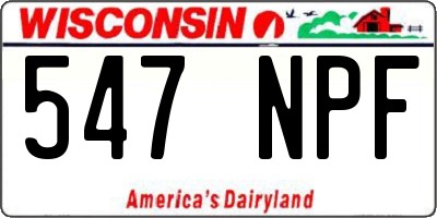 WI license plate 547NPF