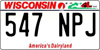 WI license plate 547NPJ