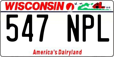 WI license plate 547NPL