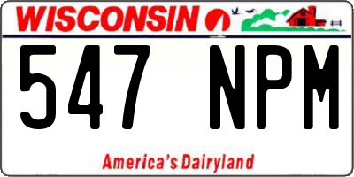 WI license plate 547NPM