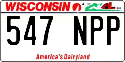 WI license plate 547NPP