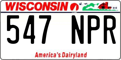 WI license plate 547NPR
