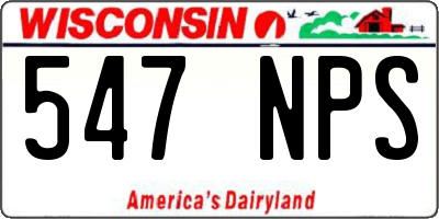 WI license plate 547NPS