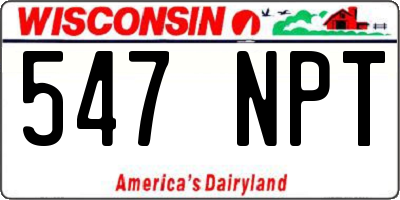 WI license plate 547NPT