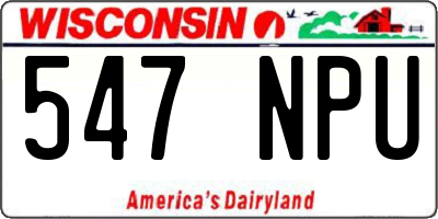WI license plate 547NPU