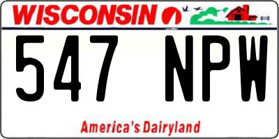WI license plate 547NPW