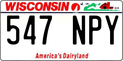 WI license plate 547NPY